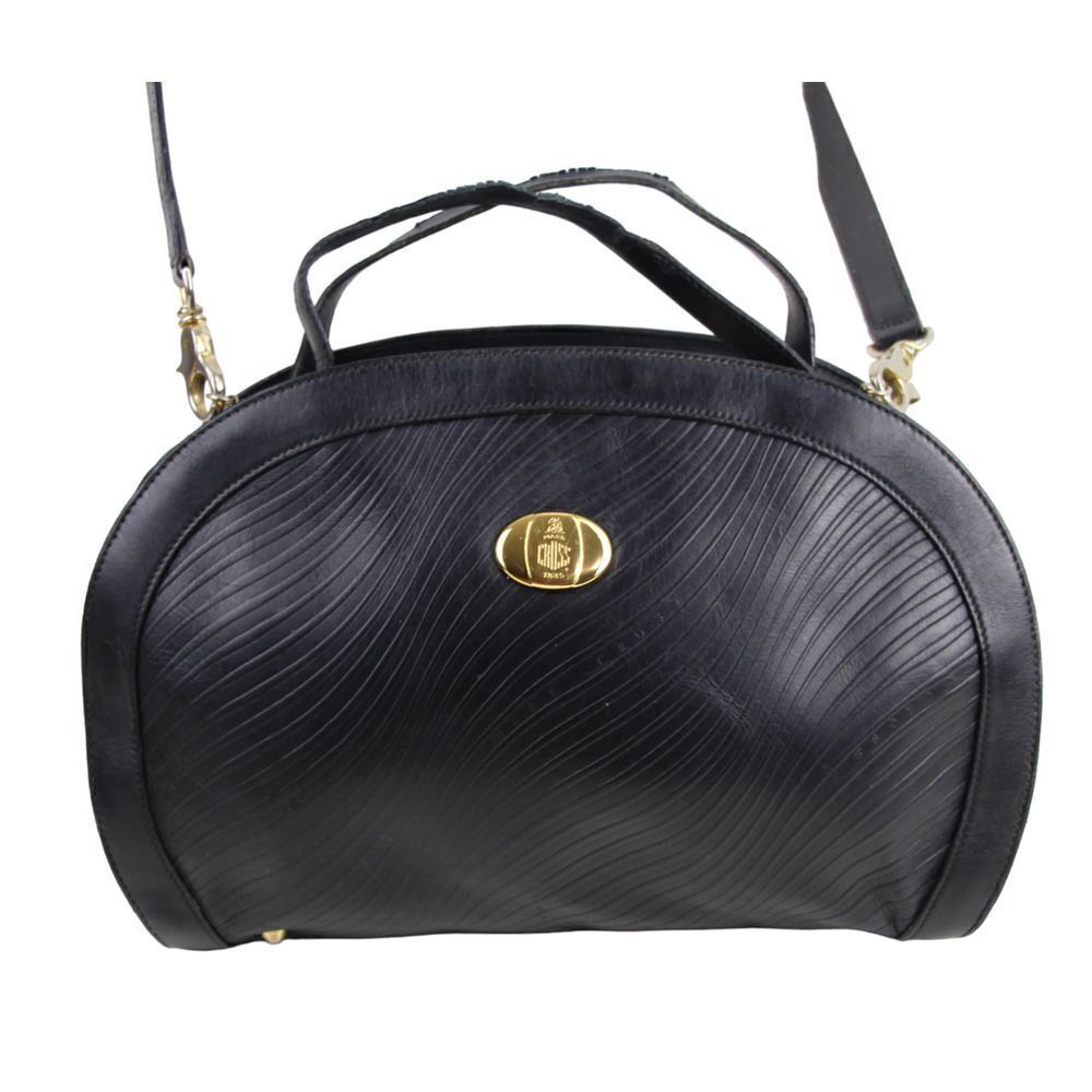 AUTHENTIC Mark Cross ITALY BLACK GENUINE LEATHER SHOULDER BAG X-BODY HANDBAG